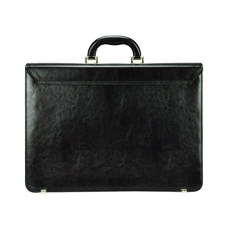 Stefania Tolltartós Valódi bőr Aktatáska fekete színben