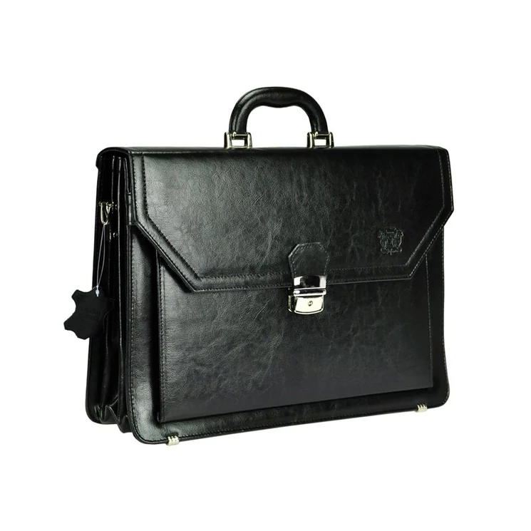 Stefania Tolltartós Valódi bőr Aktatáska fekete színben