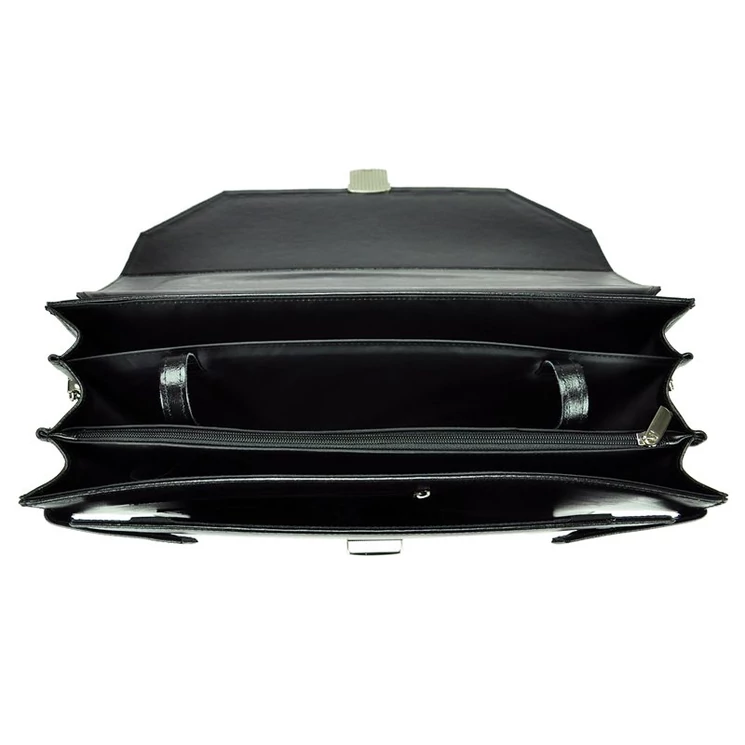 Stefania Tolltartós Valódi bőr Aktatáska fekete színben