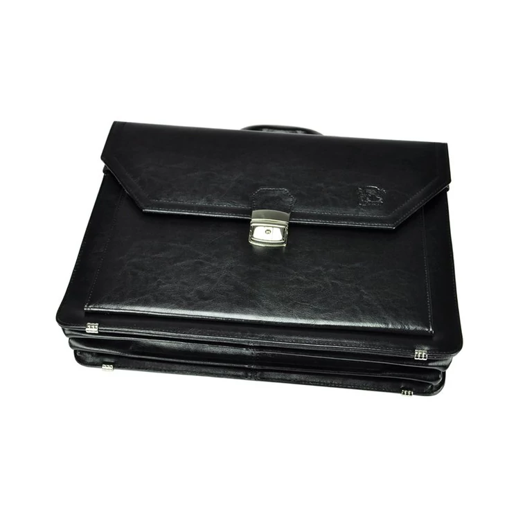 Stefania Tolltartós Valódi bőr Aktatáska fekete színben