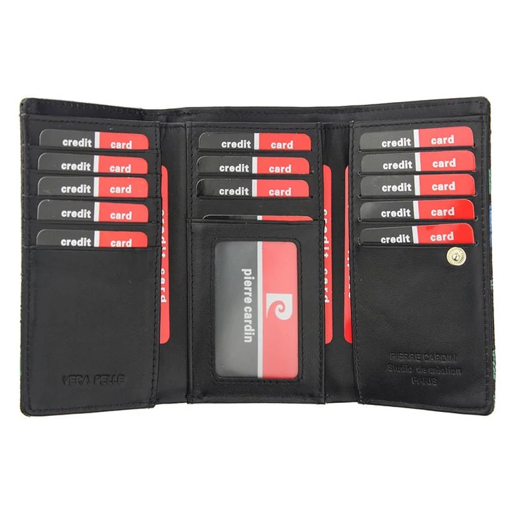 Különleges  Valódi bőr Pénztárca piros színben sok kártyatartóval