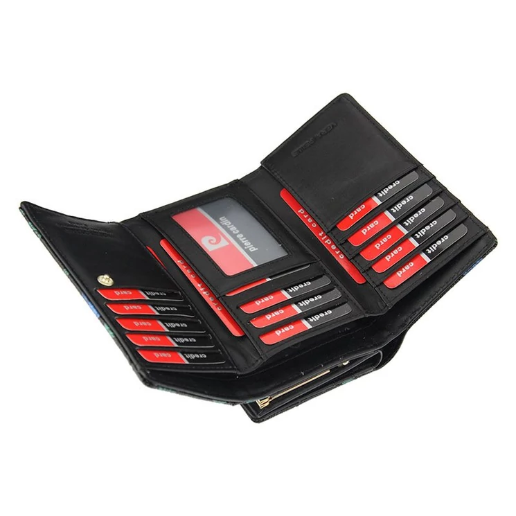 Különleges  Valódi bőr Pénztárca piros színben sok kártyatartóval