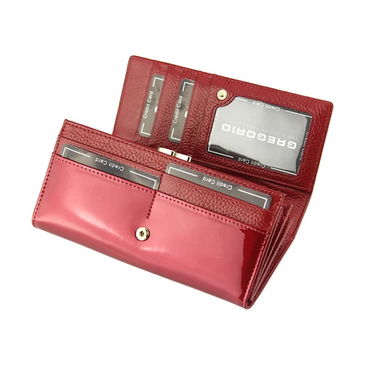 Piros Valódi bőr Pénztárca