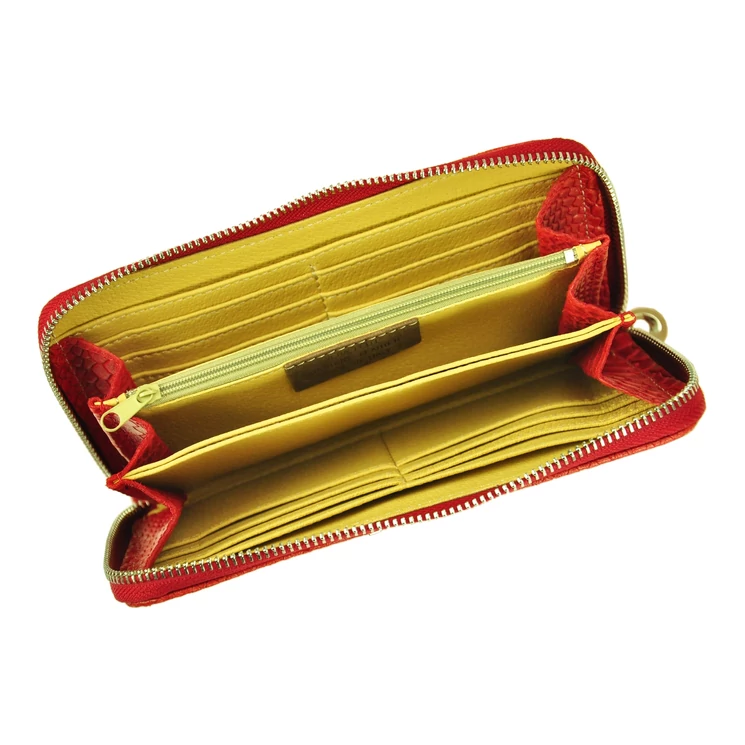 Piros színű Valódi bőr Pénztárca