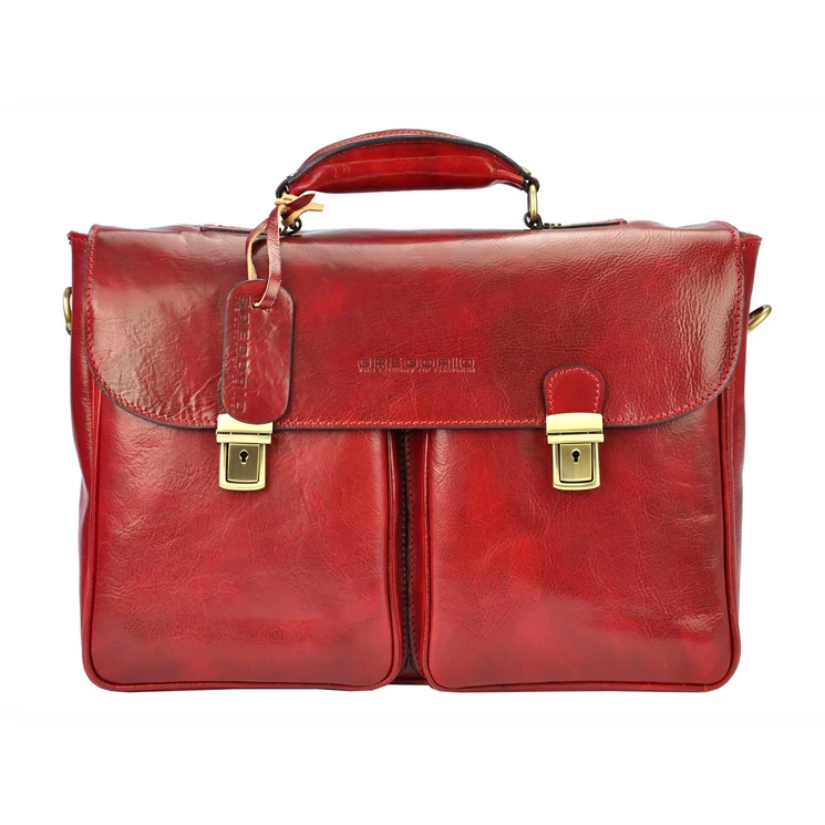 Gregorio Valódi bőr Aktatáska Világosbarna színben