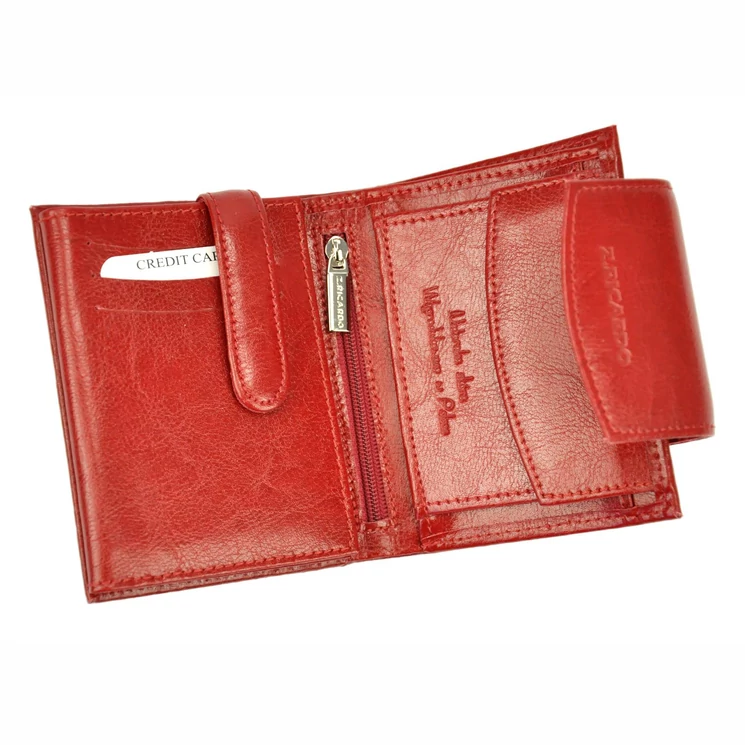 Piros Valódi bőr Pénztárca
