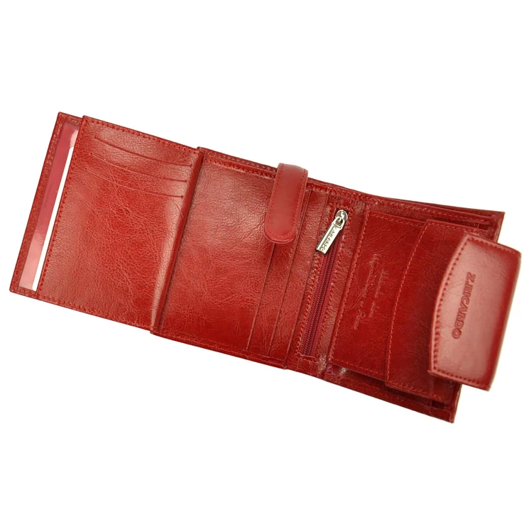 Piros Valódi bőr Pénztárca