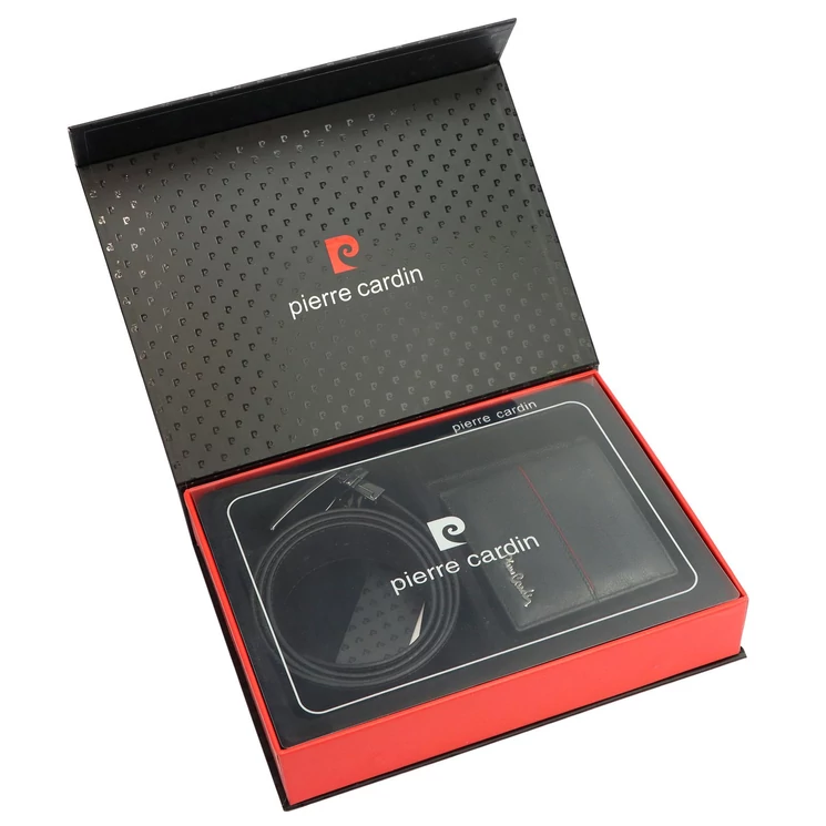 Pierre Cardin Valódi bőr Férfi pénztárca és öv Ajándékcsomag