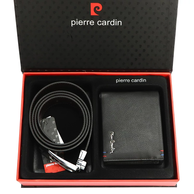 Pierre Cardin Valódi bőr Férfi pénztárca és öv Ajándékcsomag