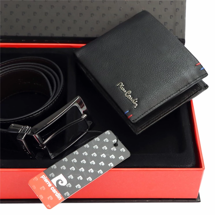 Pierre Cardin Valódi bőr Férfi pénztárca és öv Ajándékcsomag