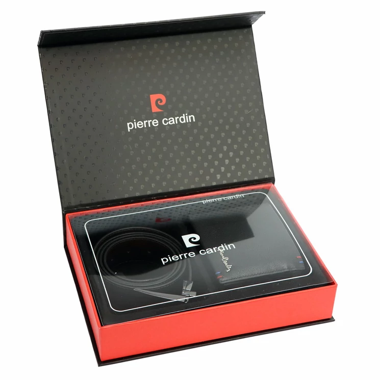 Pierre Cardin Valódi bőr Férfi pénztárca és öv Ajándékcsomag