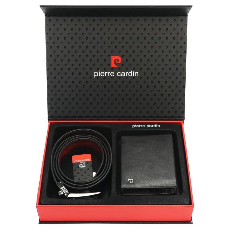 Pierre Cardin Valódi bőr Férfi pénztárca és öv Ajándékcsomag