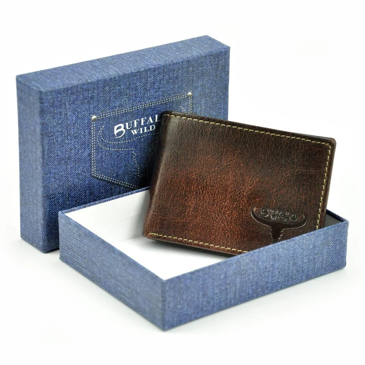 Buffalo Wild Valódi bőr Pénztárca fekete színben RFID rendszerrel