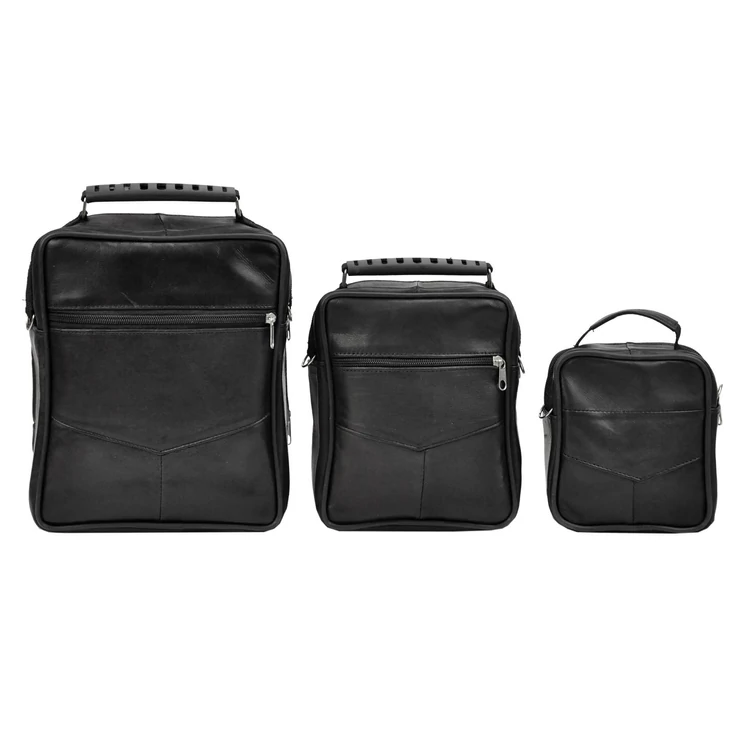 Valódi Bőr Férfi Oldaltáska 3 darabos Szett