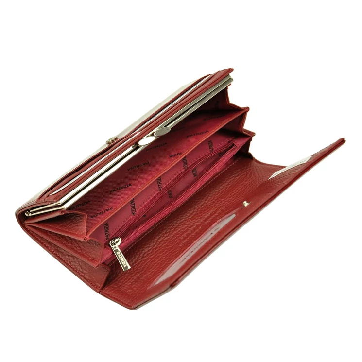  Valódi bőr Pénztárca piros színben RFID védelemmel