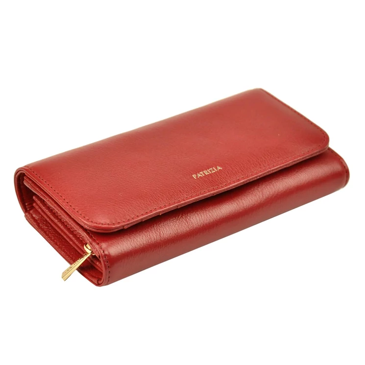 PATRIZIA Valódi Bőr Piros brifkó Pénztárca RFID védelemmel