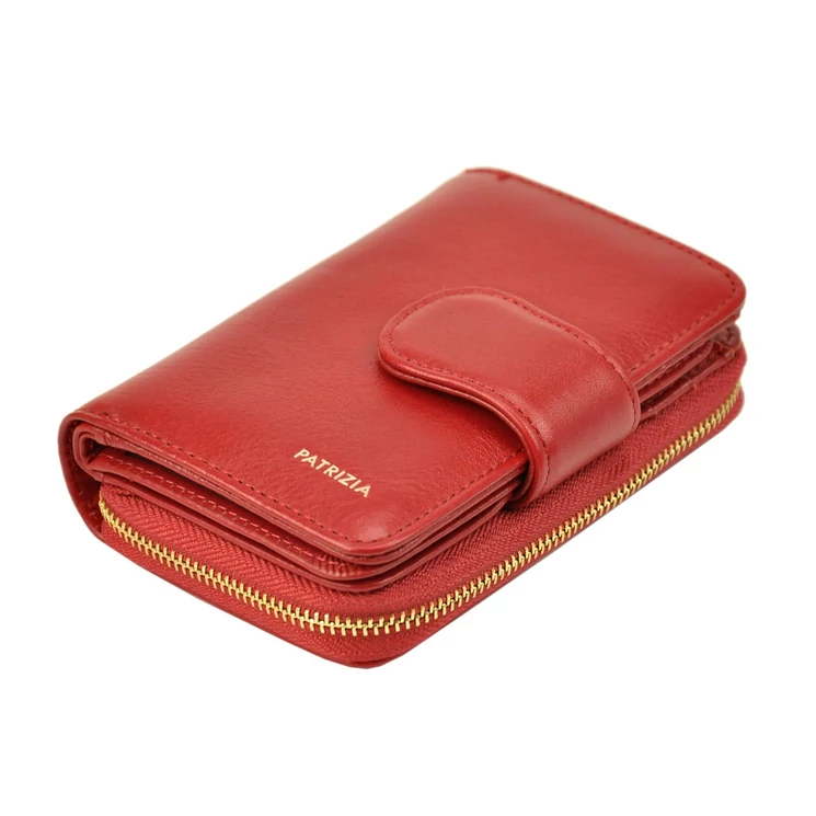 PATRIZIA Valódi Bőr Piros Pénztárca RFID védelemmel