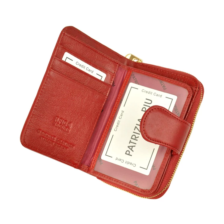 PATRIZIA Valódi Bőr Piros Pénztárca RFID védelemmel