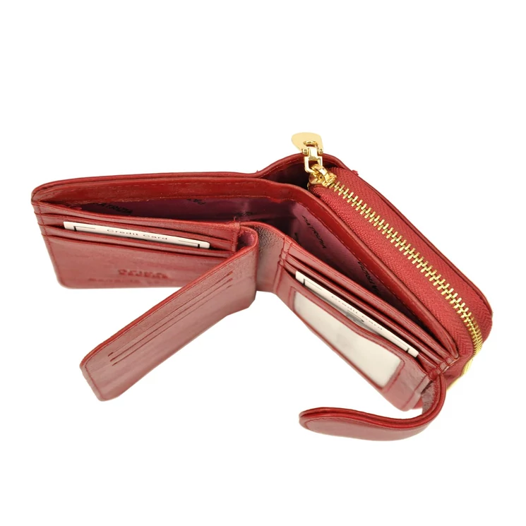 PATRIZIA Valódi Bőr Piros Pénztárca RFID védelemmel