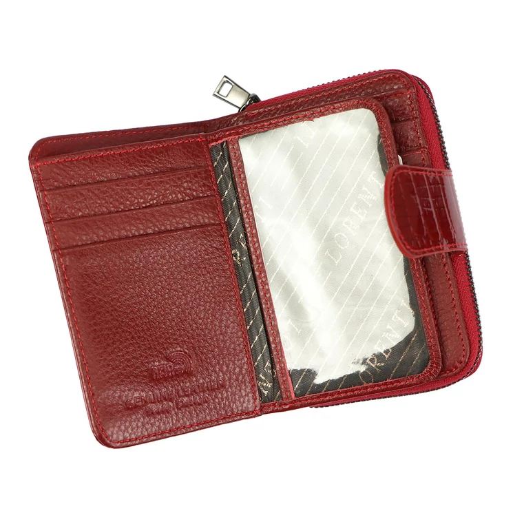 Valódi bőr Pénztárca piros színben RFID védelemmel
