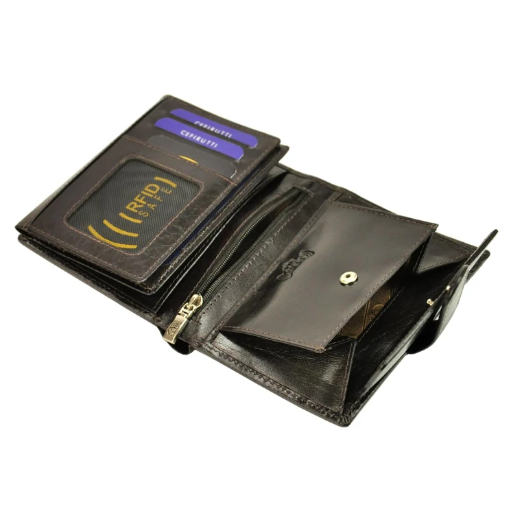 Cefirutti Valódi bőr Férfi Irattárca RFID rendszerrel