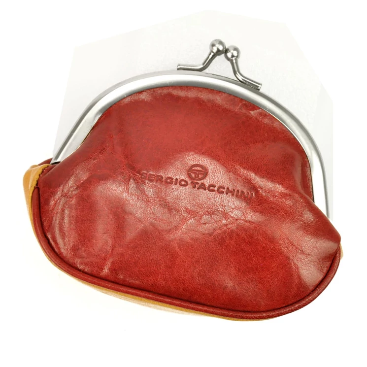 Piros színű Valódi bőr csatos Pénztárca