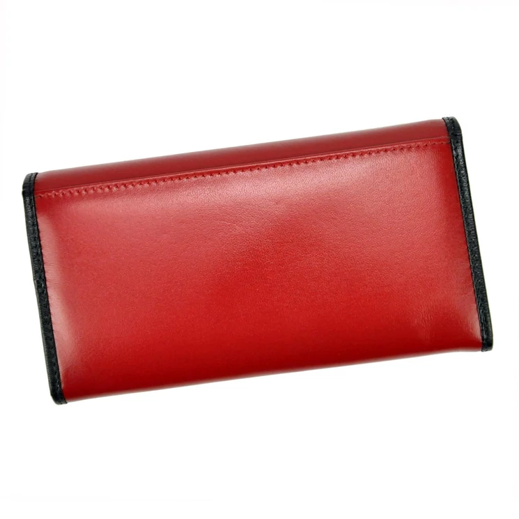 EL FORREST Valódi bőr Pénztárca piros színben keretes aprópénztartóval RFID védelemmel