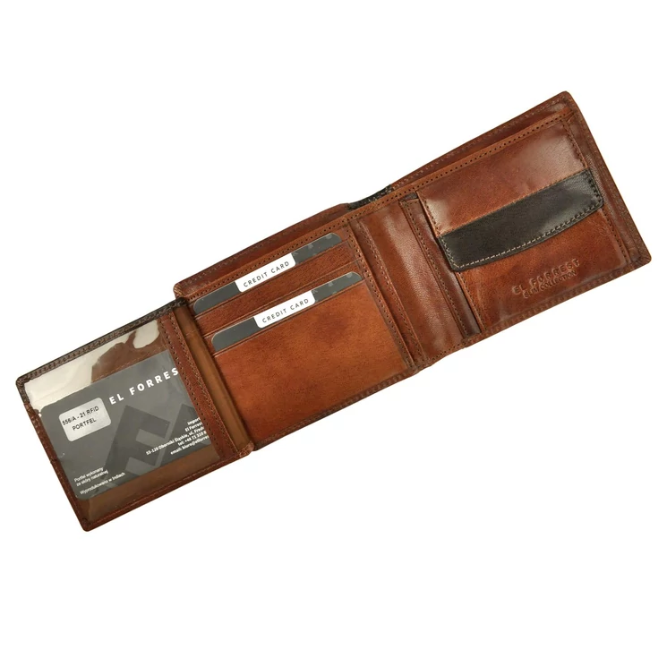EL FORREST Valódi bőr Férfi Pénztárca RFID védelemmel