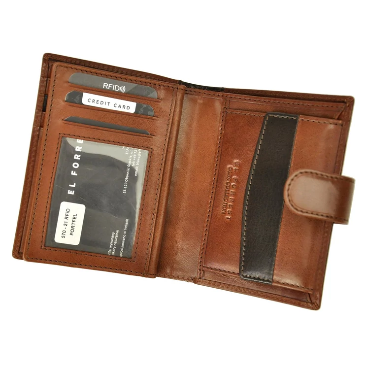 EL FORREST Valódi bőr Férfi Pénztárca RFID védelemmel