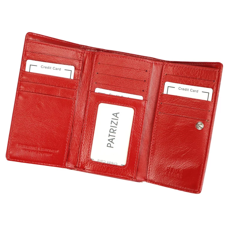 Valódi bőr Pénztárca piros színben RFID védelemmel