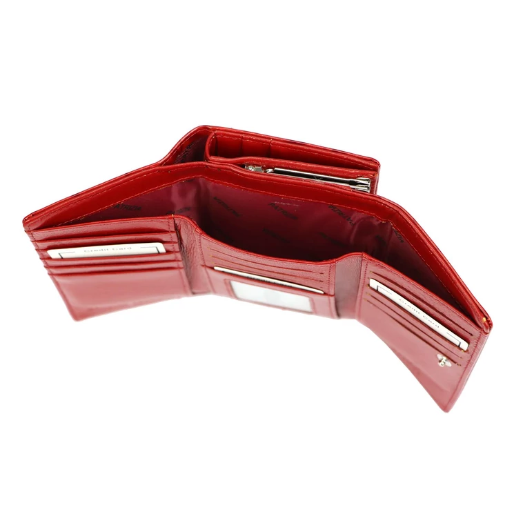 Valódi bőr Pénztárca piros színben RFID védelemmel