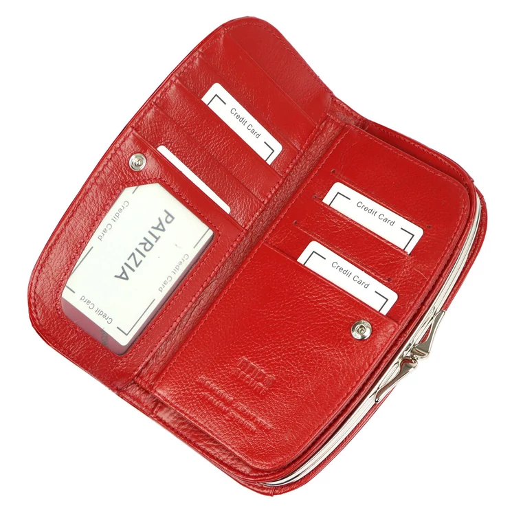  Valódi bőr Pénztárca piros színben RFID védelemmel