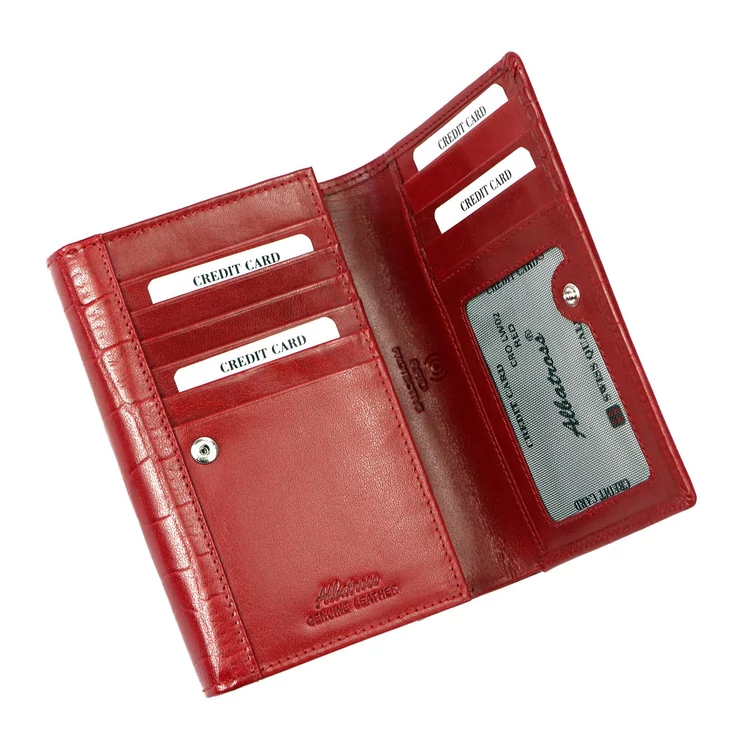  Valódi bőr Pénztárca piros színben