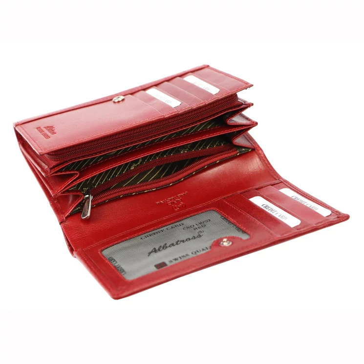  Valódi bőr Pénztárca piros színben