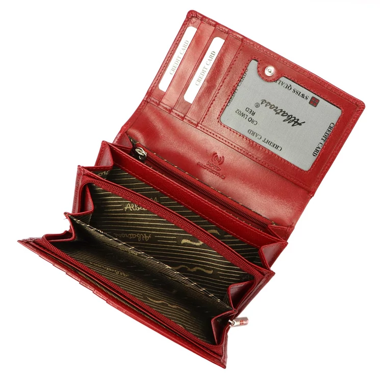  Valódi bőr Pénztárca piros színben