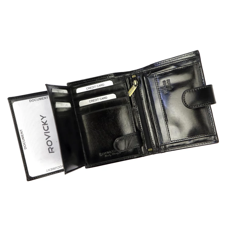 Rovicky Valódi bőr Pénztárca RFID védelemmel