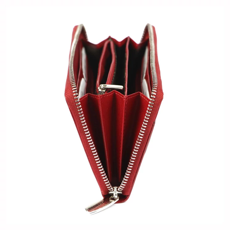 Piros színű Valódi bőr Pénztárca