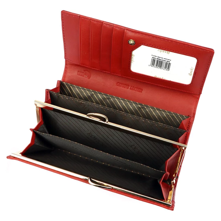 Rovicky Valódi bőr piros Pénztárca