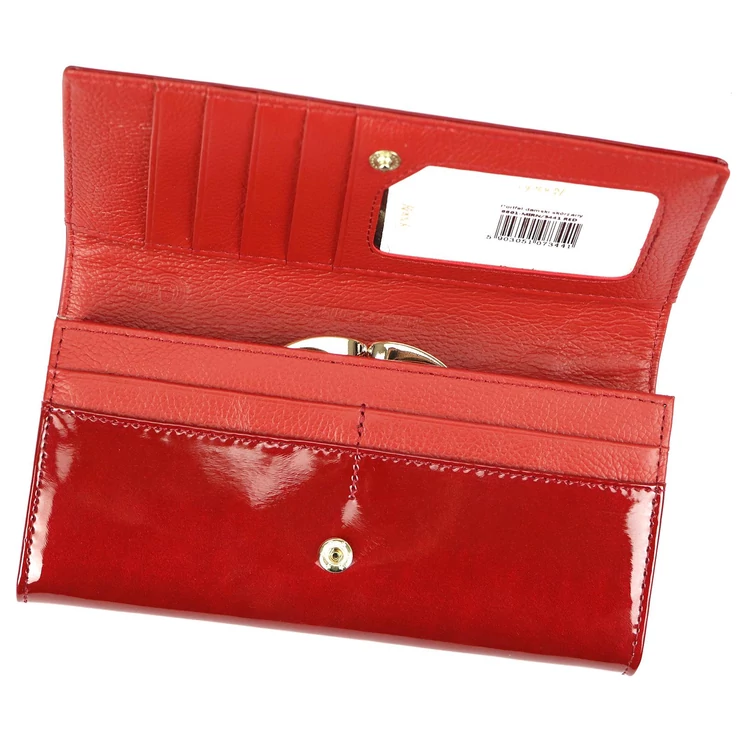 Piros  Valódi bőr Pénztárca RFID védelemmel