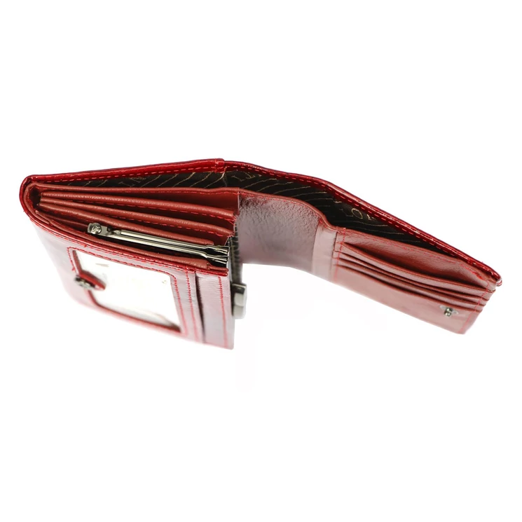 Piros Valódi bőr Pénztárca RFID védelemmel