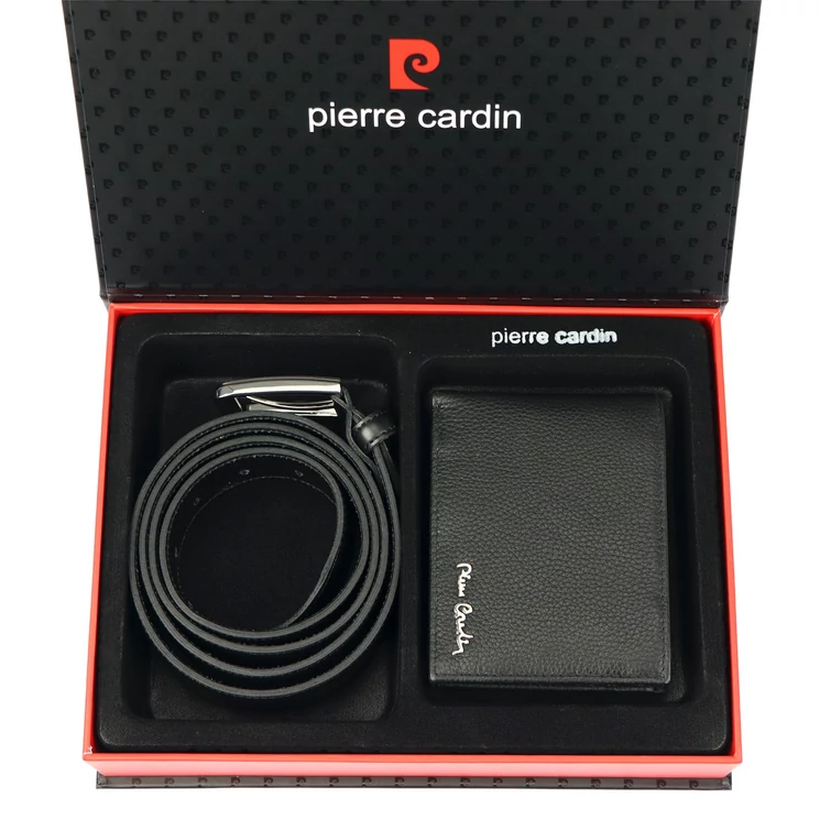 Pierre Cardin Valódi bőr Férfi pénztárca és öv Ajándékcsomag