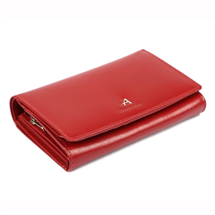 Piros színű Valódi bőr Pénztárca