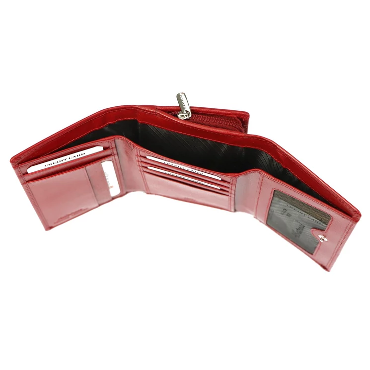 Piros színű Valódi bőr Pénztárca