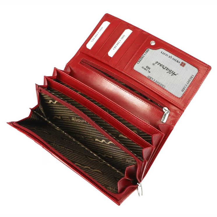 Piros színű Valódi bőr Pénztárca