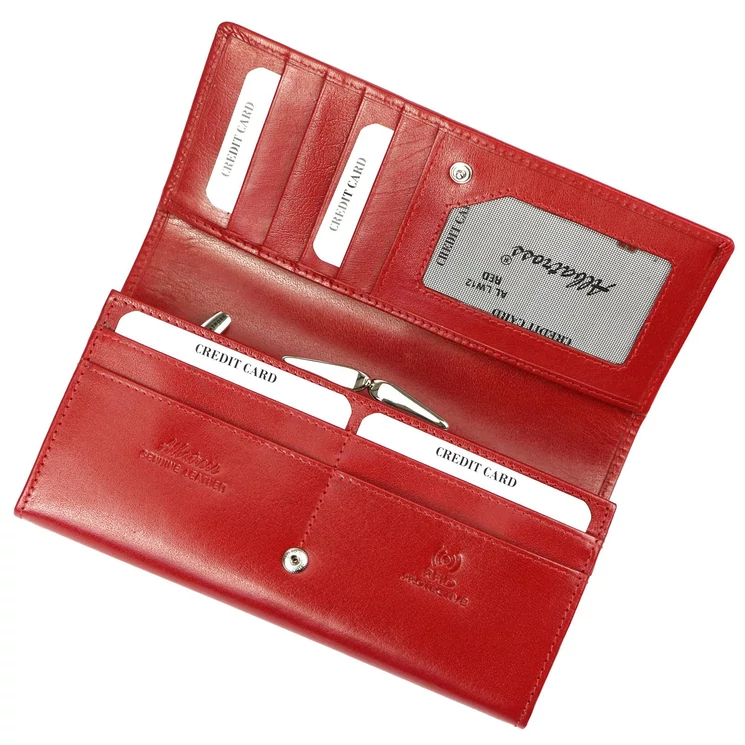 Piros színű Valódi bőr Pénztárca