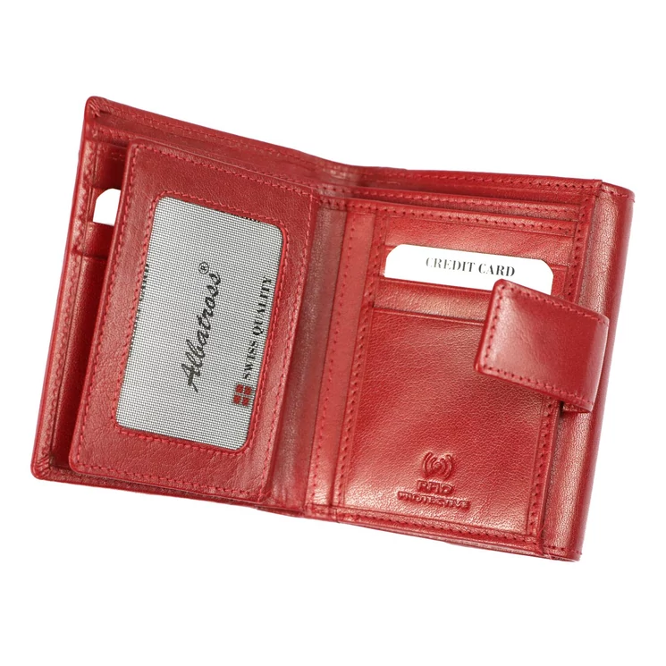 Piros színű Valódi bőr Pénztárca