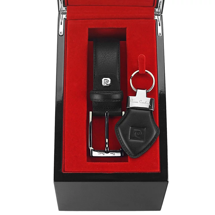 Pierre Cardin Valódi bőr pénztáca öv kulcstartó ajándékcsomag VIP