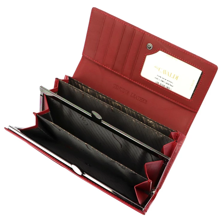 Cavaldi Valódi bőr piros pillangós lakk pénztárca