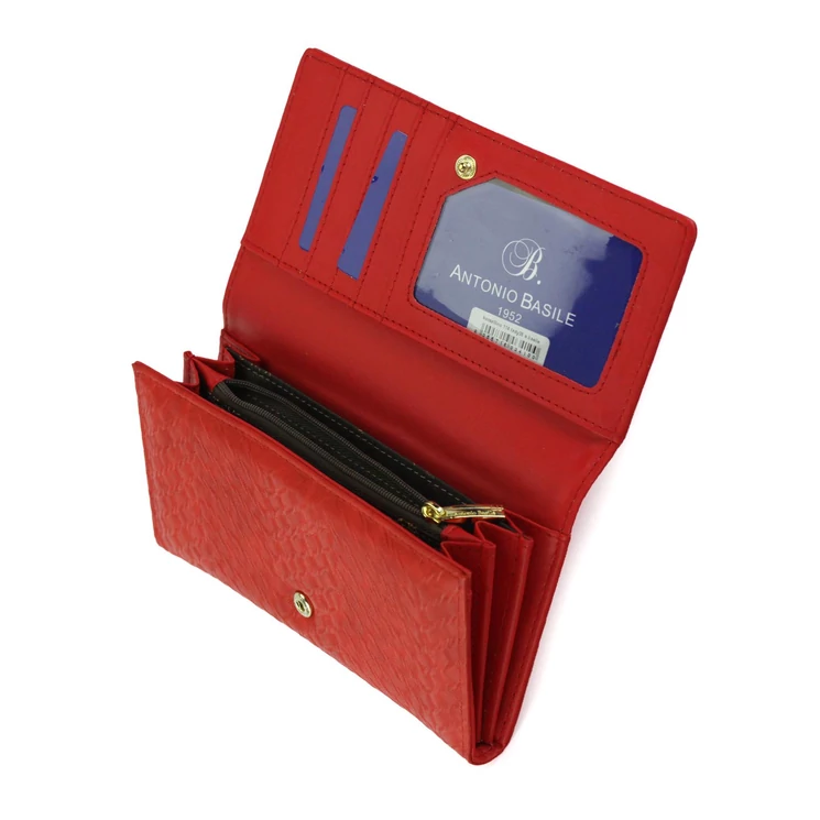 Különleges piros színű Ecopelle Pénztárca