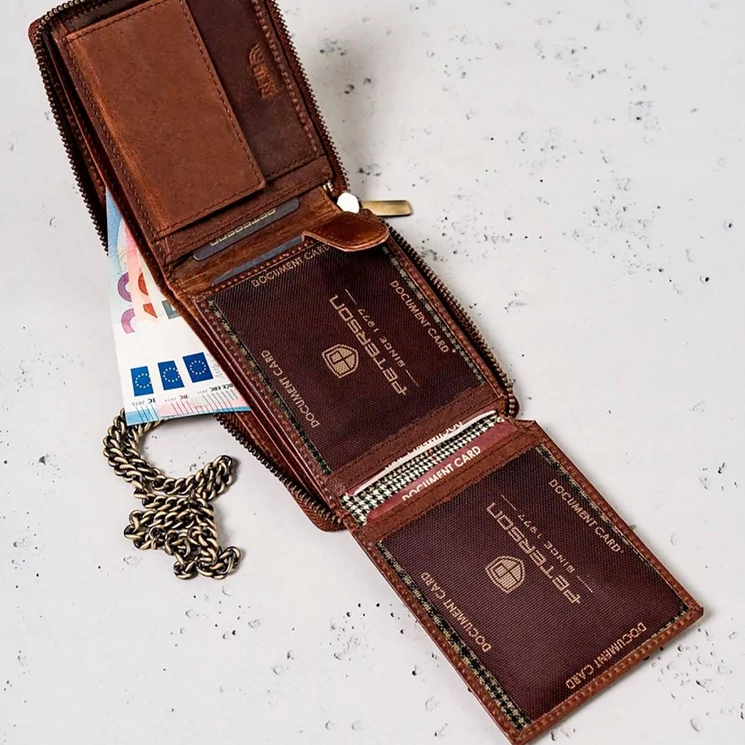 Peterson Valódi bőr motoros Pénztárca